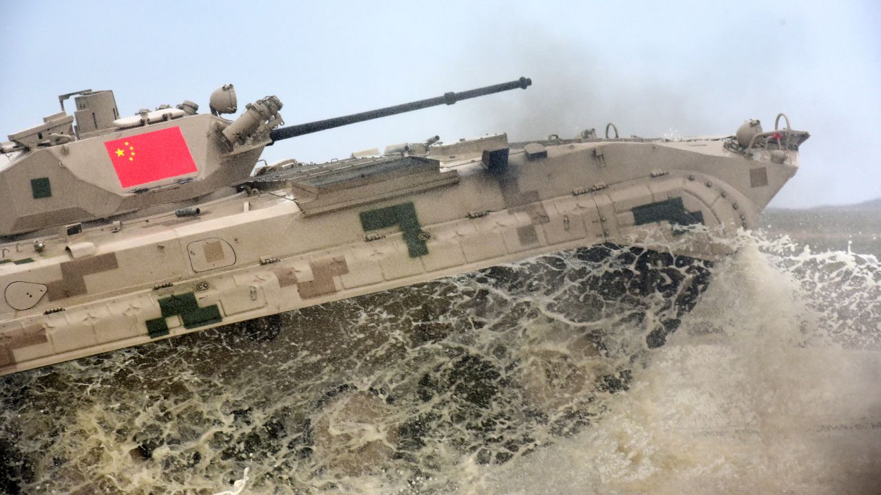 Infantry fighting vehicle from China competes in the Suvorov Attack Race as part of the International Army Games 2018 on July 30 in Korla, Xinjiang.