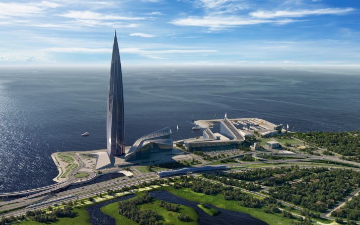 The Lakhta Center takes the title of Europe's tallest building from Moscow's Federation Tower, completed in 2017.