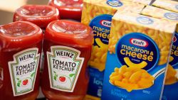 CHICAGO, IL - MARCH 25: In this photo illustration, Kraft and Heinz products are shown on March 25, 2015 in Chicago, Illinois. Kraft Foods Group Inc. said it will merge with H.J. Heinz Co. to form the third largest food and beverage company in North America with revenue of about $28 billion.  (Photo by Scott Olson/Getty Images)