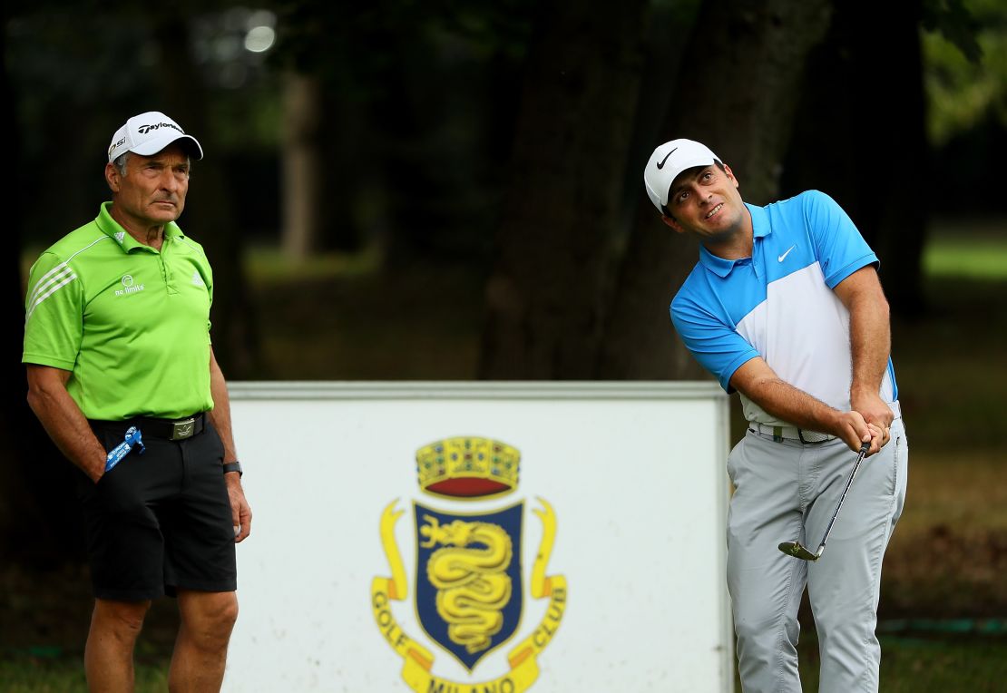 Dave Alred (left) works with Open champion Francesco Molinari.