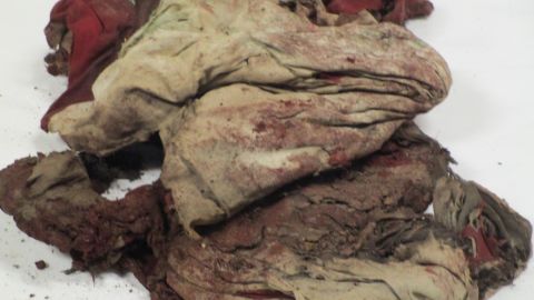 Remnants of flag found in General Beauregard time capsule.