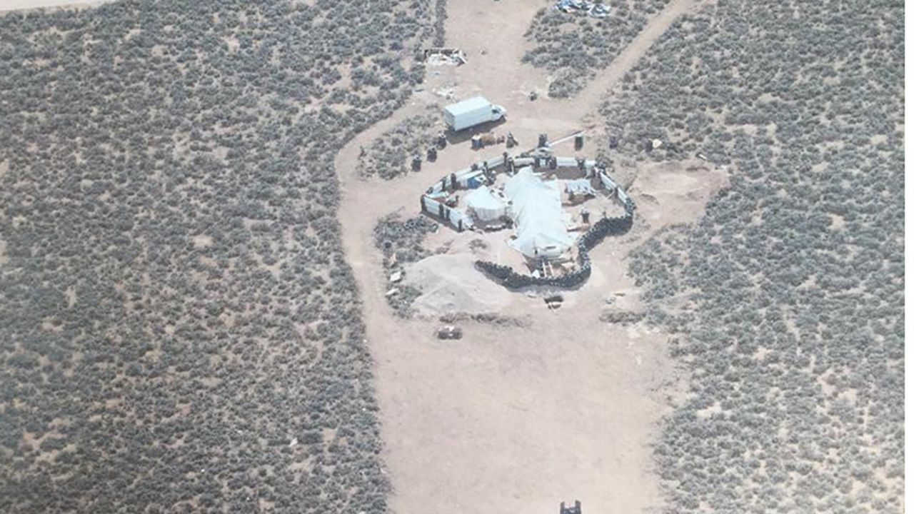 An aerial view of the rural property released by authorities.