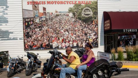 The Sturgis Rally attracts about half a million people on their bikes each year.