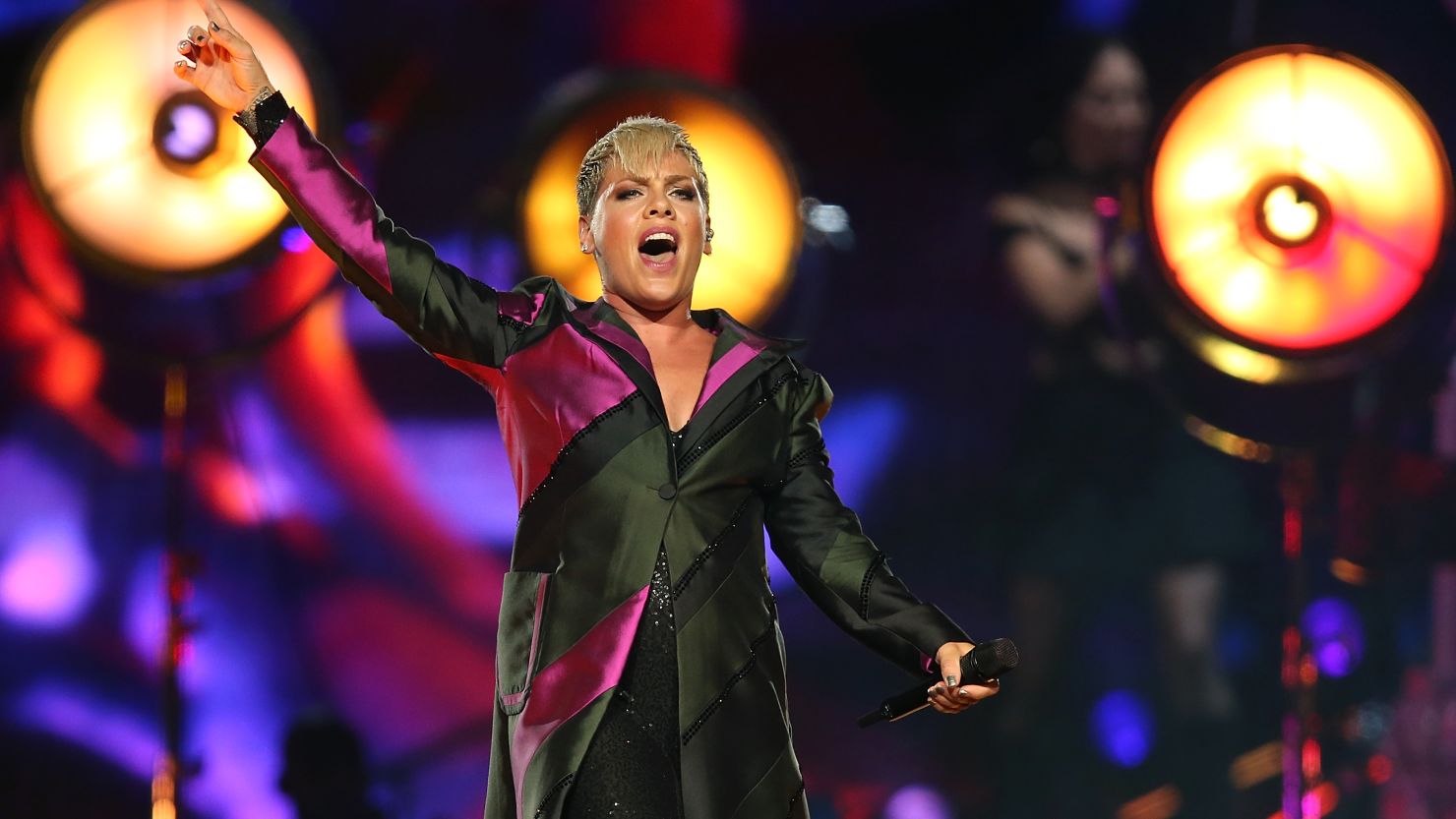 Pink performs on stage at Perth Arena on July 3, 2018 in Perth, Australia.  (Photo by Paul Kane/Getty Images)