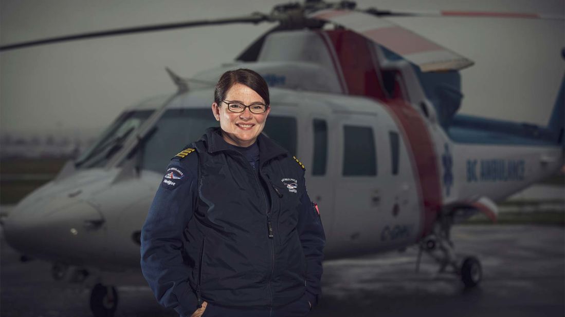 <strong>Bree Stotts: </strong>Bree Stotts flies medivac missions for the British Columbia Air Ambulance service in a Sikorsky S-76 helicopter. 