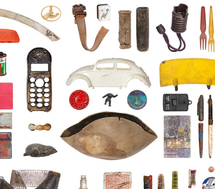 Objects found in the river include keys, coins, pieces of clothing, toys, weapons, and even cellphones.