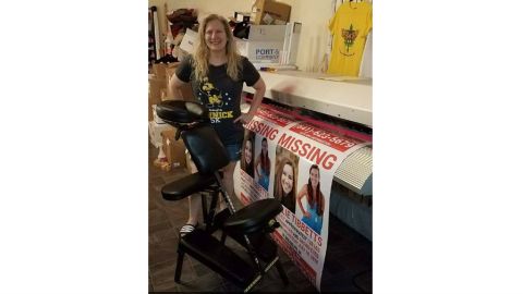 Sara Alexander donated chair massages to volunteers. Many volunteers have been working 24/7 to promote the search for Mollie Tibbetts. 