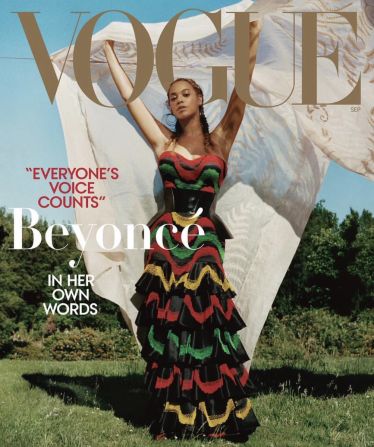Beyoncé graced the cover of the coveted September issue of Vogue in August 2018. She oversaw all aspects of the spread which was shot by photographer Tyler Mitchell, <a href="index.php?page=&url=https%3A%2F%2Fwww.cnn.com%2Fstyle%2Farticle%2Fvogue-september-issue-beyonce%2Findex.html" target="_blank">the first African American photographer to land the cover in the magazine's 125-year history.</a>