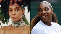 Beyoncé, left, and Serena Williams