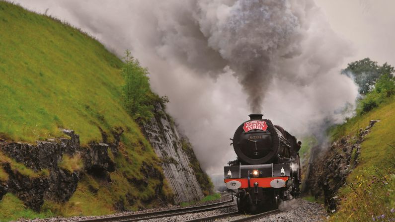 <strong>Family bonding:</strong> Taliesin Coombes also grew up fascinated by trains: "Did not really have much choice," he says. "There were usually Christmas presents of model trains, and family trips to heritage railways, so my interest grew naturally." <em>Pictured here: Cumbrian Mountain Express. LMS Princess Royal No. 6201 (aka 46201) Princess Elizabeth at Waitby</em>