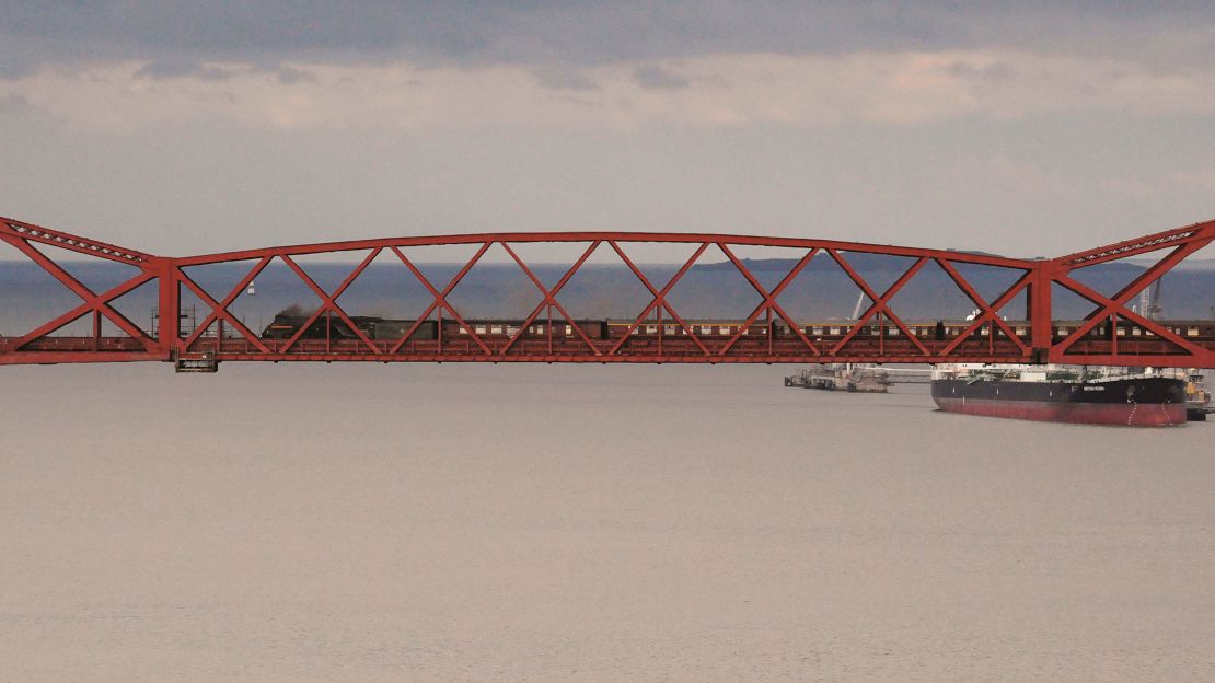 Pictured here: LNER A4 No. 60009 Union of South Africa crosses the Forth Bridge