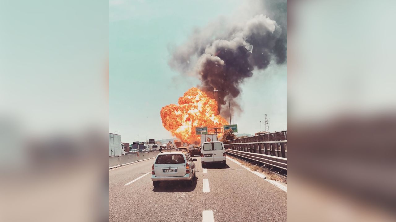 A photo taken by an eyewitness on the scene in Bologna.