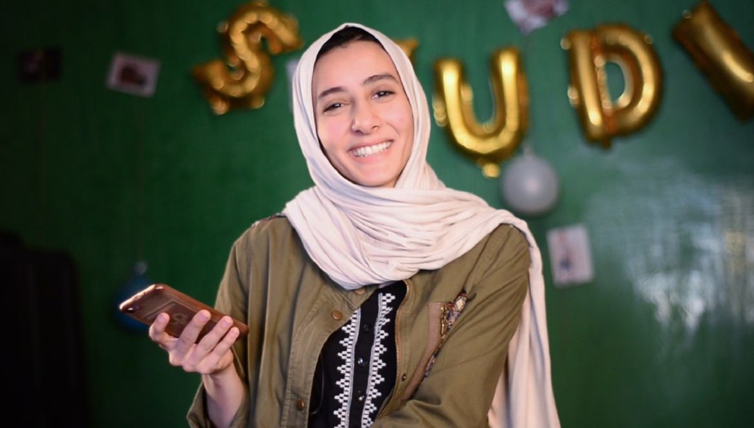 Fatima Nasser set up the food delivery app Yummy while studying English translation studies at the University of Sabha, Libya. "Running a business and studying and trying to graduate, it's quite stressful sometimes," she says.