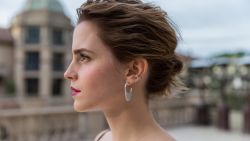 Emma Watson wearing the Laos Dome earrings by Article 22