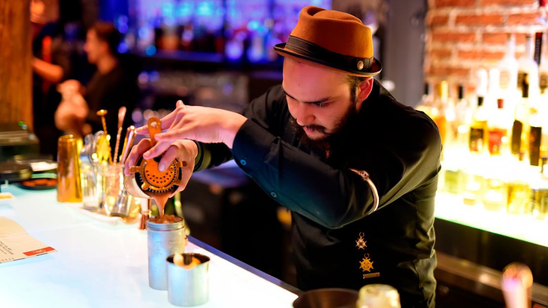 At Chipe Libre in Santiago, Chile, bartenders mix with pisco from both Chile and Peru.