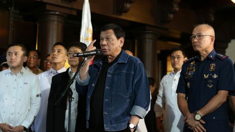 Duterte vents out his anger at police officers accused of a variety of crimes and misdemeanors as they were presented to him at Malacañang Palace on August 7.