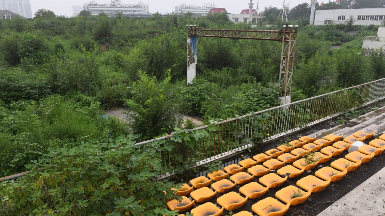The BMX track used for the 2008 Beijing Olympic Games is now abandoned.
