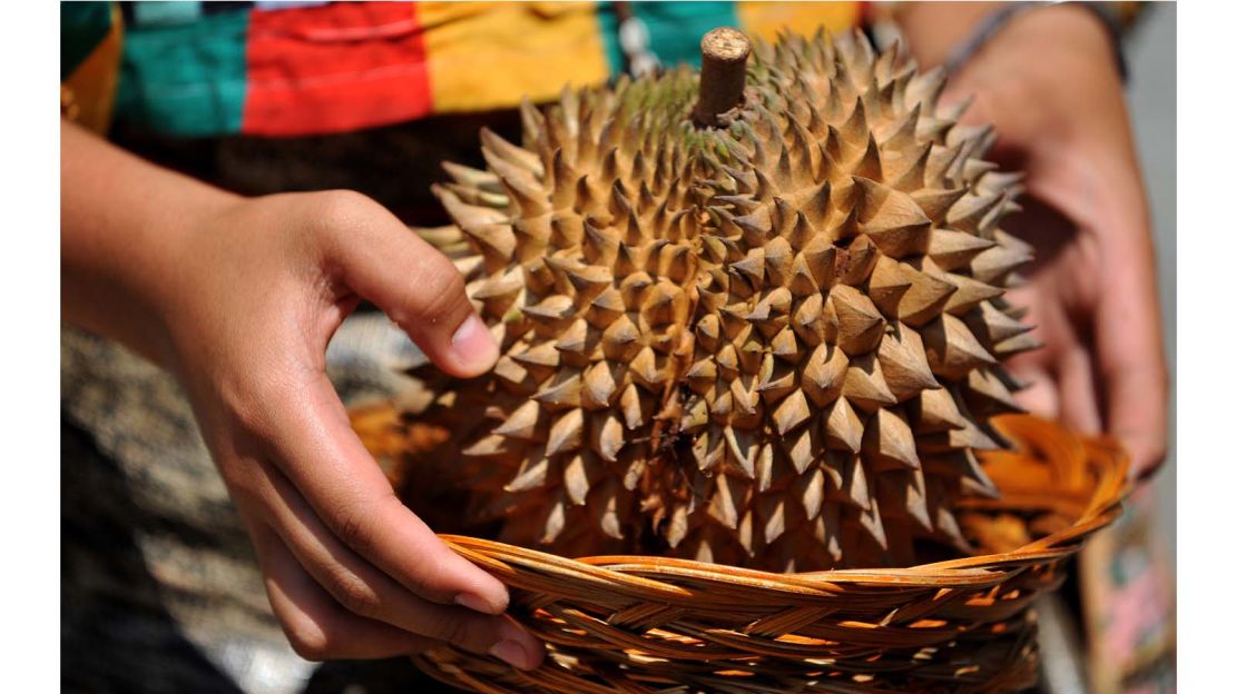 A spiky durian in Davao City, in the Philippines.