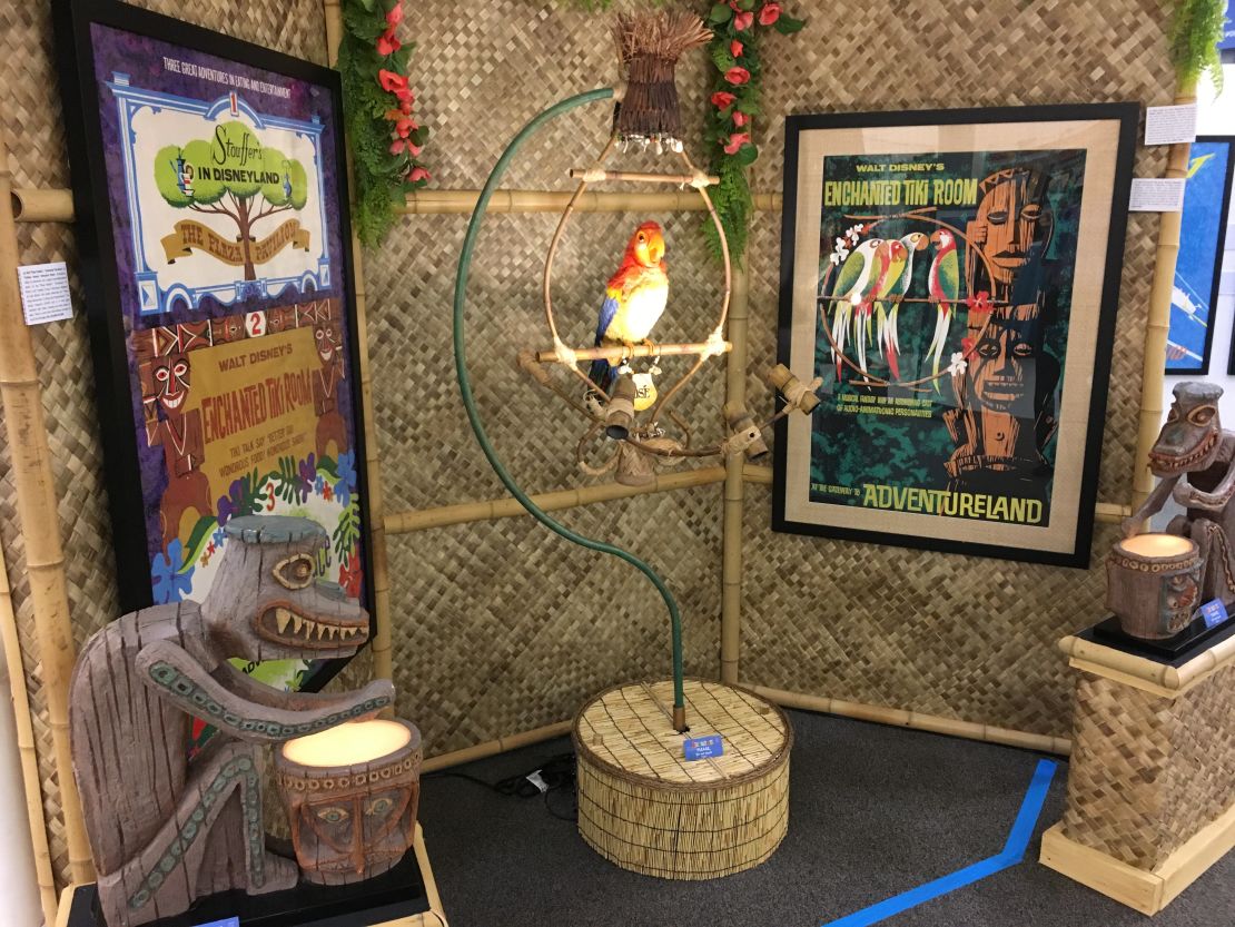 An image of José, the audio-animatronic bird from The Enchanted Tiki Room! He moves and sings (original audio recording) thanks to pneumatic tubing built into his perch. ($50,000-$75,000)