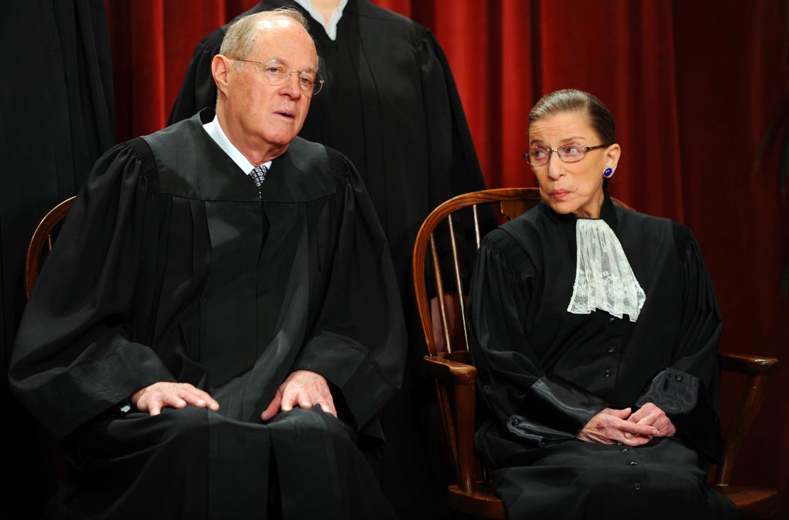 US Supreme Court Associate Justice Anthony M. Kennedy and Associate Justice Ruth Bader Ginsburg.