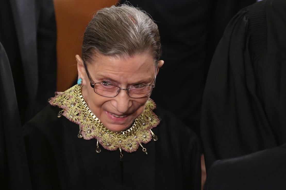 Supreme Court Associate Justice Ruth Bader Ginsburg's "majority" collar.