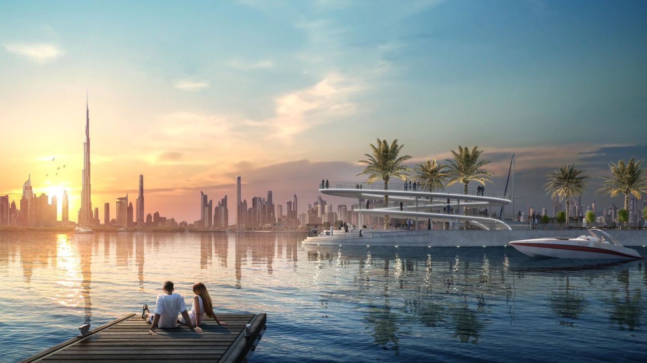 The marina offers views of Downtown Dubai across the creek.