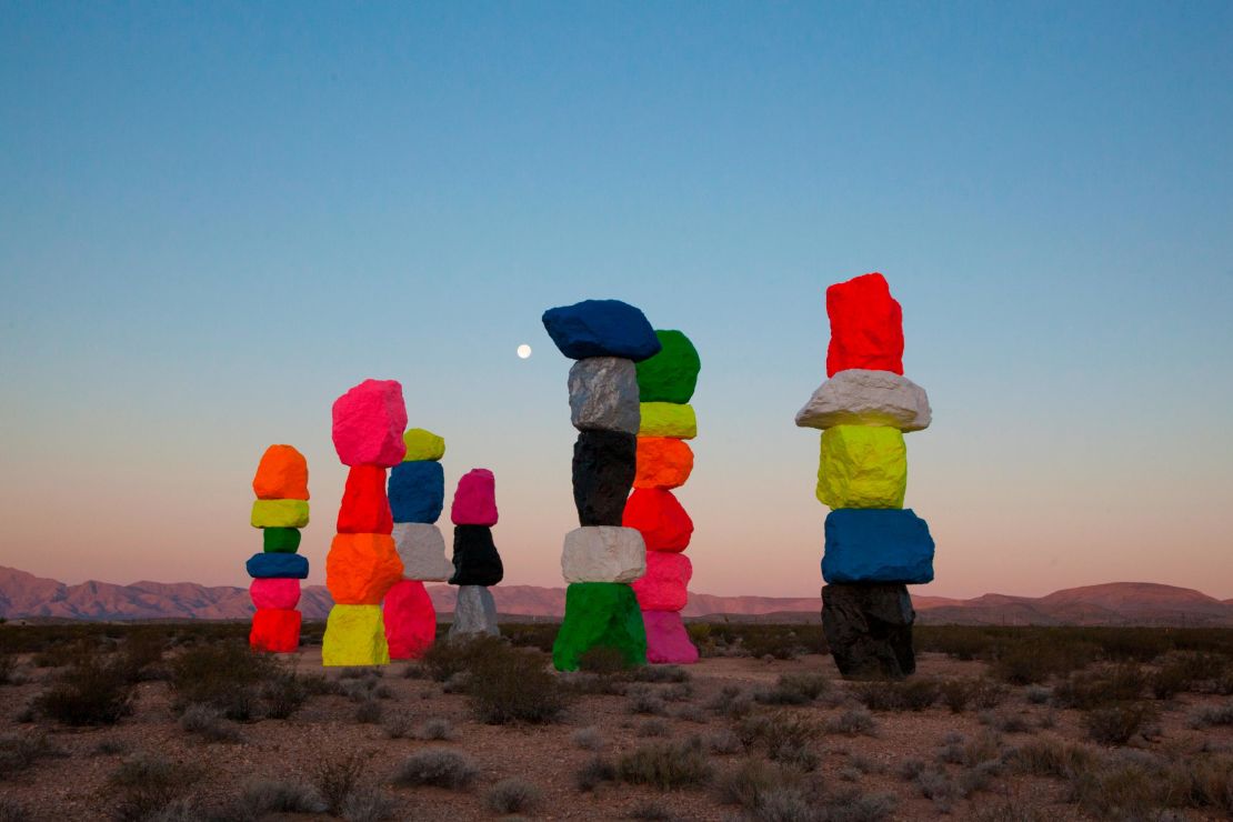 Seven Magic Mountains is an installation by Ugo Rondinone erected in 2016 outside of Las Vegas.
