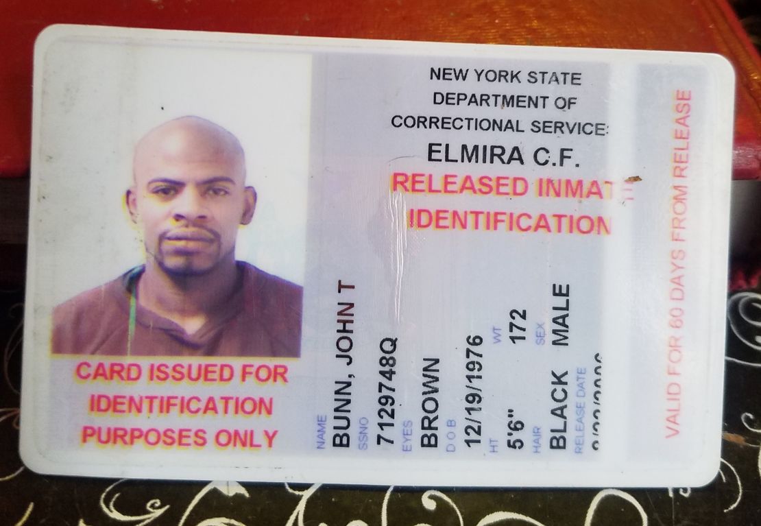 Bunn's prison identification card.