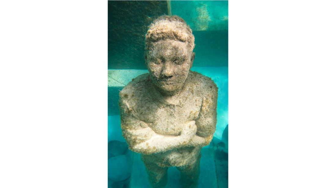 <strong>Intertidal zone:</strong> Thanks to the installation's location in an intertidal zone -- essentially the area beyond the shore that's exposed at low tide and submerged during high tide -- the cube and many of the sculptures spend a portion of every day above water. 