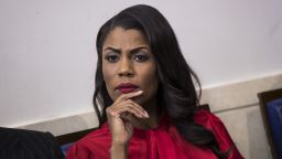 WASHINGTON, DC - OCTOBER 27: Director of Communications for the White House Public Liaison Office Omarosa Manigault listens during the daily press briefing at the White House, October 27, 2017 in Washington, DC. (Drew Angerer/Getty Images)