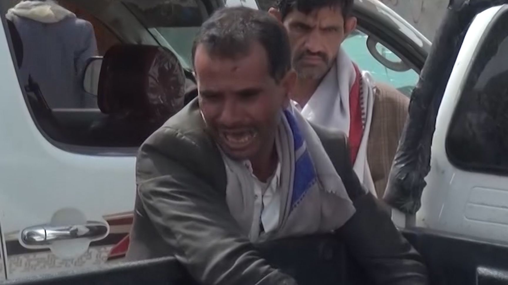 The emotional aftermath of the Saudi-led coalition airstrike in Yemen has emerged in Houthi videos.   
