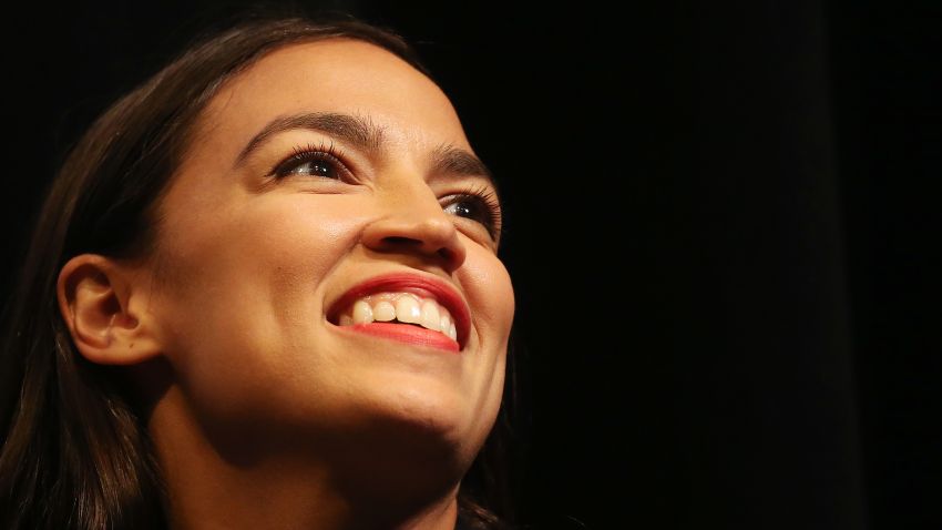 LOS ANGELES, CA - AUGUST 02:  New York U.S. House candidate Alexandria Ocasio-Cortez smiles at a progressive fundraiser on August 2, 2018 in Los Angeles, California. The rising political star is on her third trip away from New York in three weeks and is projected to become the youngest woman elected to Congress this November when she will be 29 years old.  (Photo by Mario Tama/Getty Images)
