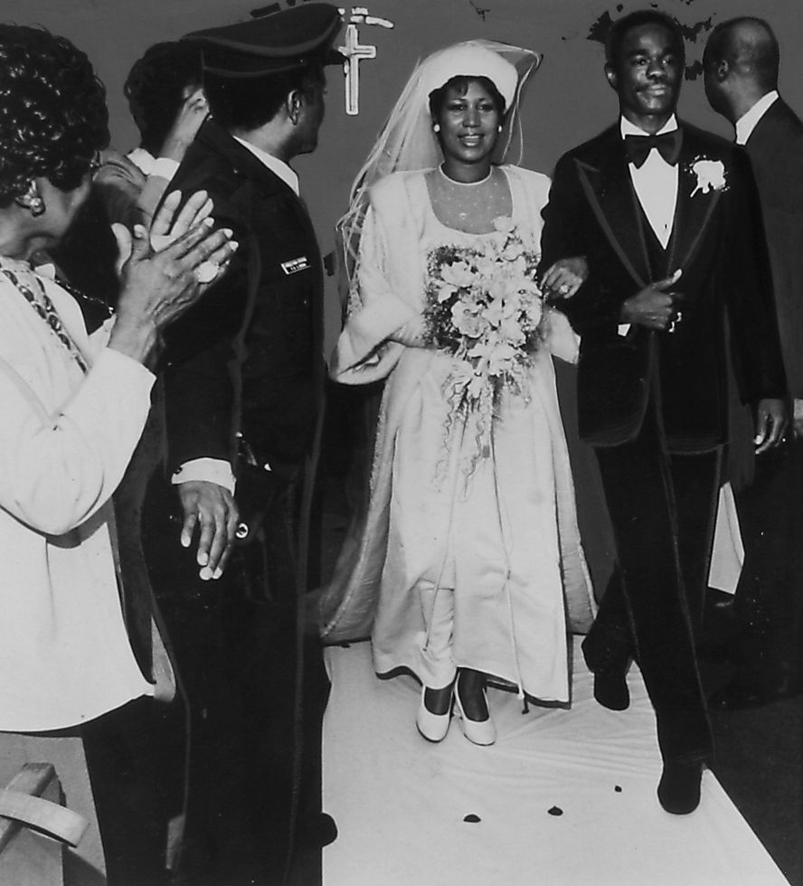 Franklin and Glynn Turman walk down the aisle at their wedding on April 11, 1978.<br /><br /><em>Editor's note: A previous version of this caption identified Franklin's husband as Glynn Russell. His full name is Glynn Russell Turman.</em>