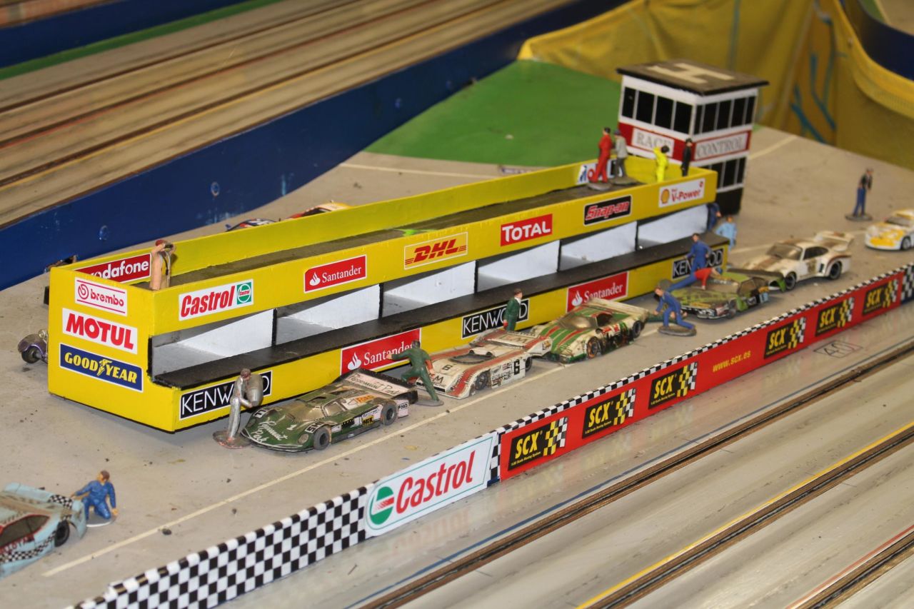There are fewer than 40 registered slot car racing clubs remaining in the UK, where custom-built racing tracks with elaborate decorations are the norm. Some include vintage figures from the 1960s and 1970s, when the sport was in its prime. 