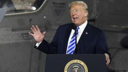 President Donald Trump speaks before signing the $716 billion defense policy bill named for Sen. John McCain during a ceremony Monday, Aug. 13, 2018, in Fort Drum, N.Y.  (AP/Hans Pennink)