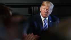 President Donald Trump listens during a meeting with state leaders about prison reform, Thursday, Aug. 9, 2018, at Trump National Golf Club in Bedminster, N.J. (AP/Carolyn Kaster)