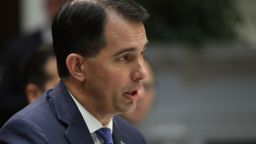 WASHINGTON, DC - JUNE 21:  Wisconsin Governor Scott Walker speaks during a working lunch with U.S. President Donald Trump and U.S. governors at the White House June 21, 2018 in Washington, DC. Trump spoke primarily about economic issues during the meeting.  (Photo by Win McNamee/Getty Images)