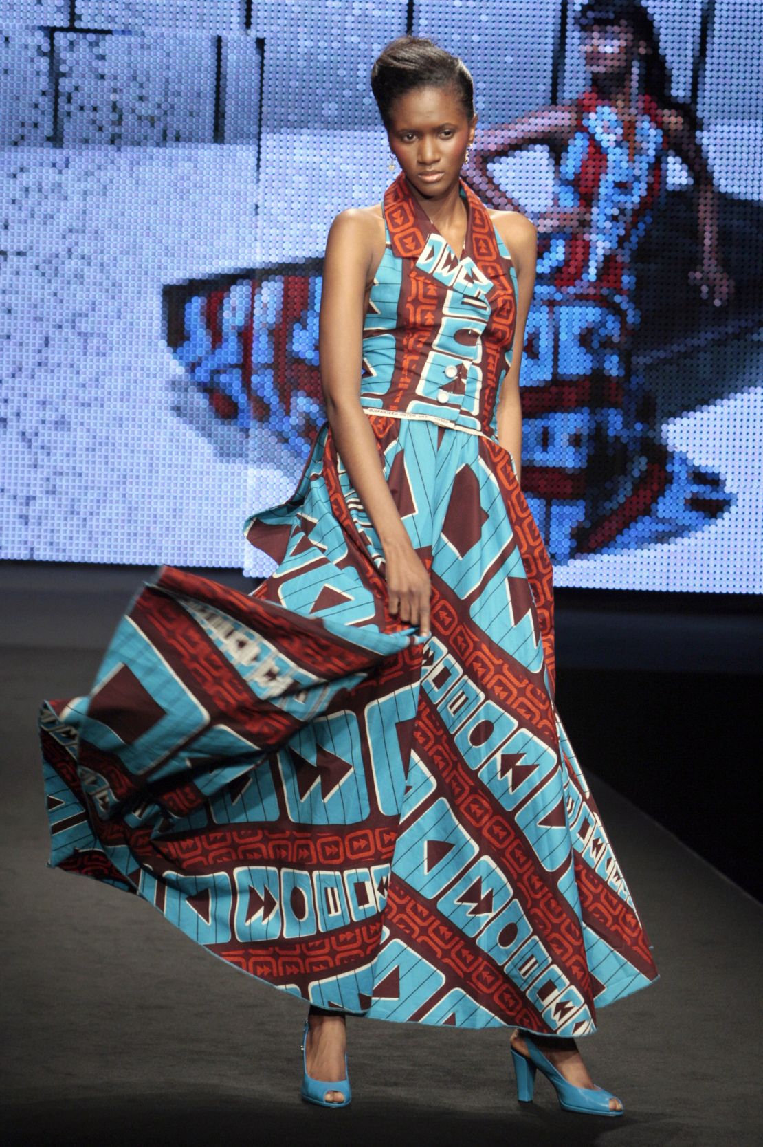 A model at the Vlisco beat collection fashion show in Paris.