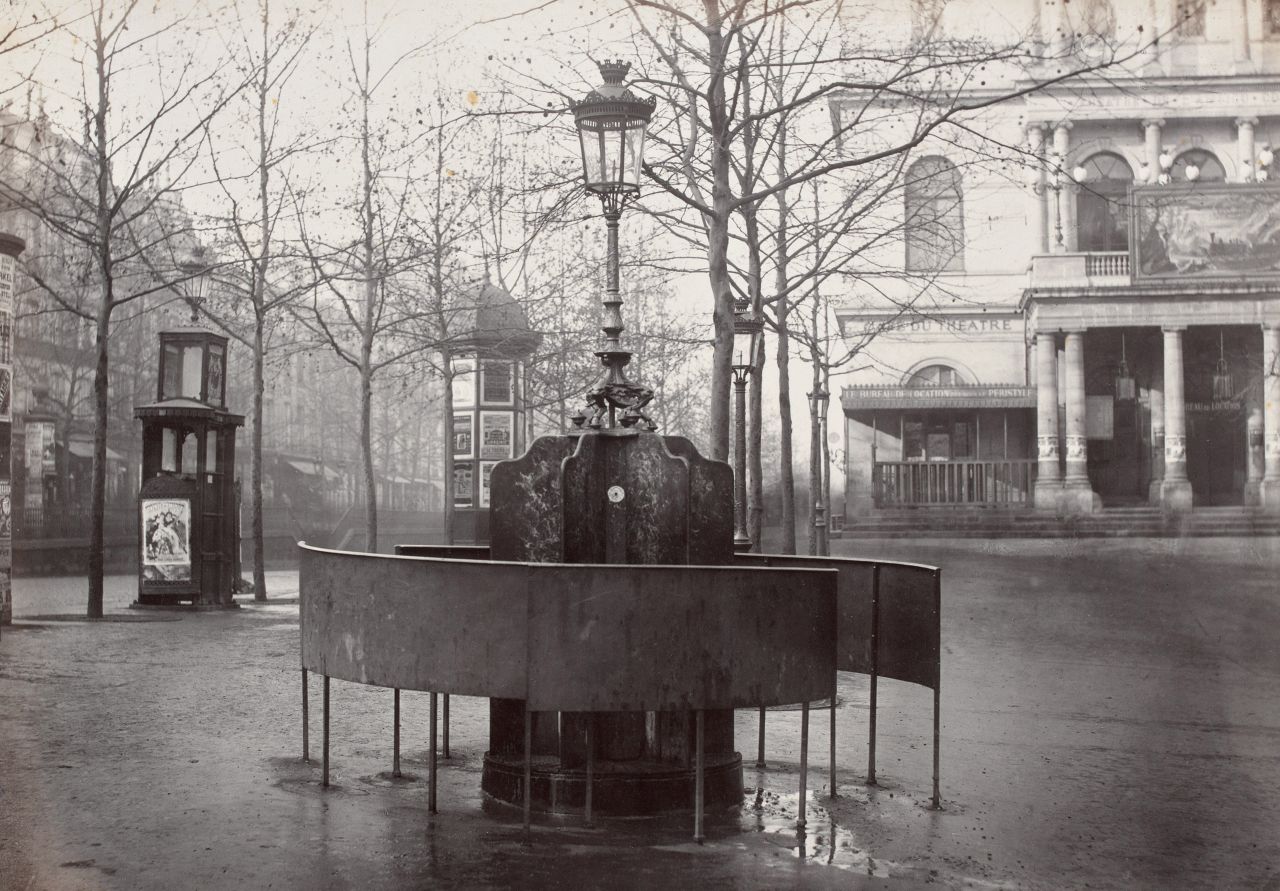 Public urinal in Paris, circa 1875. 