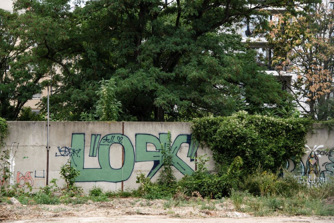 A view of a newly discovered piece of the former Berlin Wall, in Berlin, Germany.