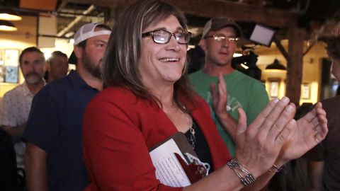 Vermont Democratic gubernatorial candidate Christine Hallquist on primary election night.