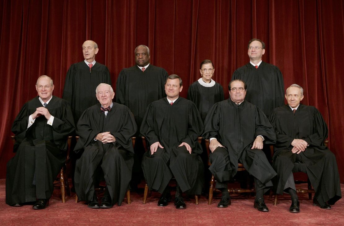 Justice Anthony M. Kennedy , Justice John Paul Stevens, Chief Justice John G. Roberts, Justice Antonin Scalia , Justice David H. Souter, Justice Stephen G. Breyer, Justice Clarence Thomas, Justice Ruth Bader Ginsburg and Justice Samuel Alito.