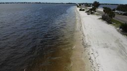 SANIBEL, FL - AUGUST 01:  Dead fish line the shoreline along the Sanibel causeway after dying in a red tide on August 1, 2018 in Sanibel, Florida. Red tide season usually lasts from October to around February, but the current red tide has stayed along the coast for around 10 months, killing massive amounts of fish as well as sea turtles, manatees and a whale shark swimming in the area.  (Photo by Joe Raedle/Getty Images)