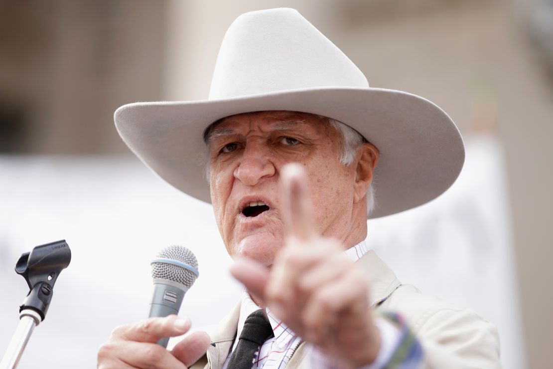 Bob Katter speaks on the steps of Parliament House on May 25, 2016.