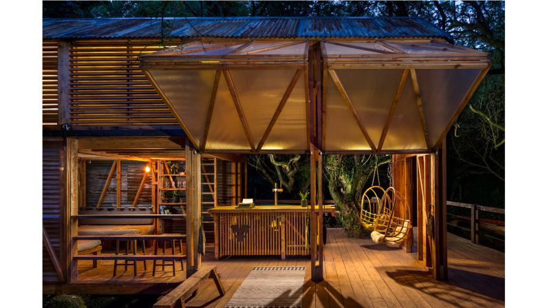<strong>Back to nature: </strong>Designed by architect Ben Huggins, of New British Design, the Scandinavian-style lodge is made from locally sourced and sustainable larch wood.