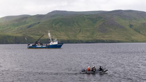 Searchers used an underwater robot to search for the stern in July.
