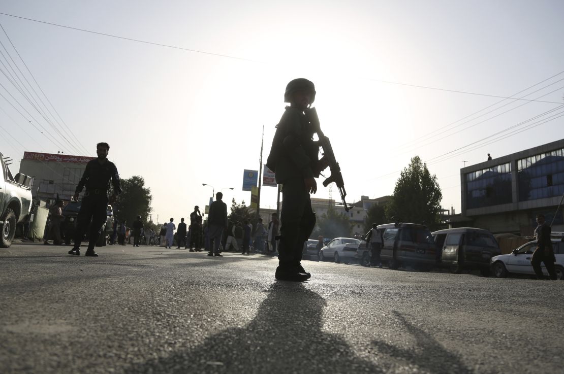 Security personnel arrive at the site of the deadly bombing.