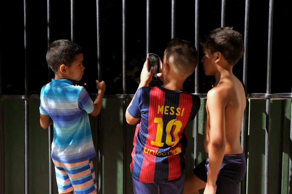 A Cuban boy wears a Barcelona shirt in Havana.