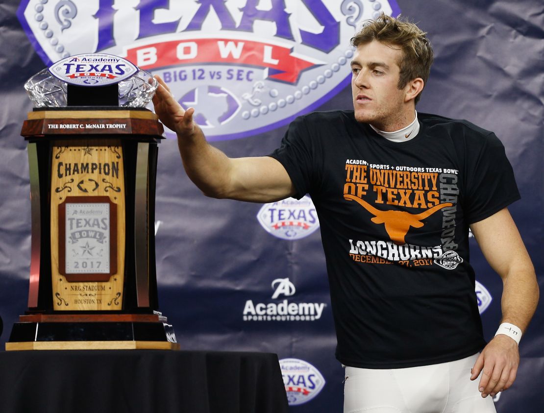 Dickson accepted the MVP award for his performance at the Texas Bowl in December. He was drafted by the Seattle Seahawks in the fifth round.
