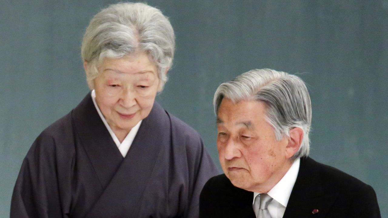 Akihito and Michiko attend a memorial service for war veterans in August 2018.